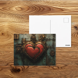 Steampunk Metalen Hart Klinknagel Kunst Briefkaart