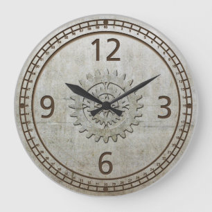 Steampunk metalen wandklok