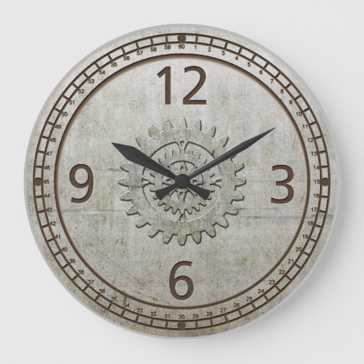 Steampunk metalen wandklok (Voorkant)