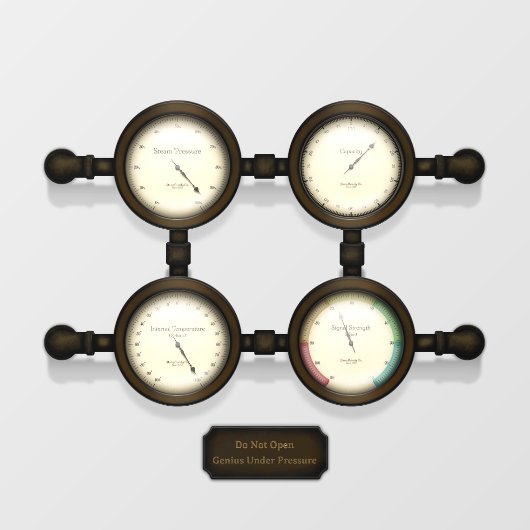 Steampunk Meters & Gages  Plaque Raamsticker (Vel)