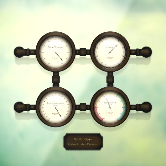 Steampunk Meters & Gages  Plaque Raamsticker (Vel 3)