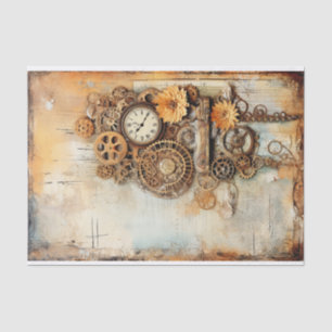 Steampunk Mixed Media in zachte roestige tinten Tissuepapier