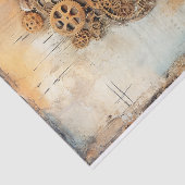 Steampunk Mixed Media in zachte roestige tinten Tissuepapier (Detail)