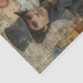 Steampunk Mixed Media met Victoriaans Man Tissuepapier (Detail)