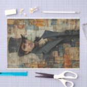 Steampunk Mixed Media met Victoriaans Man Tissuepapier (Craft)