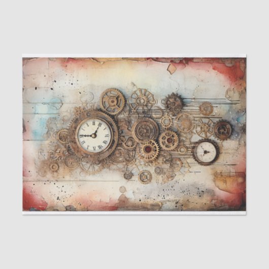 Steampunk Mixed Media Tissuepapier (Voorkant)