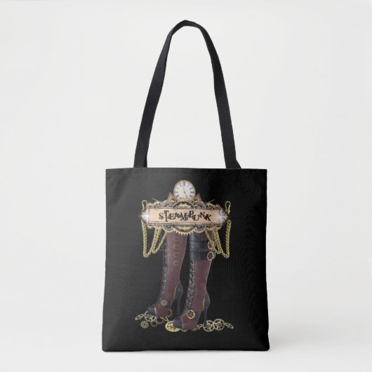 Steampunk mode boots tote bag (Voorkant)