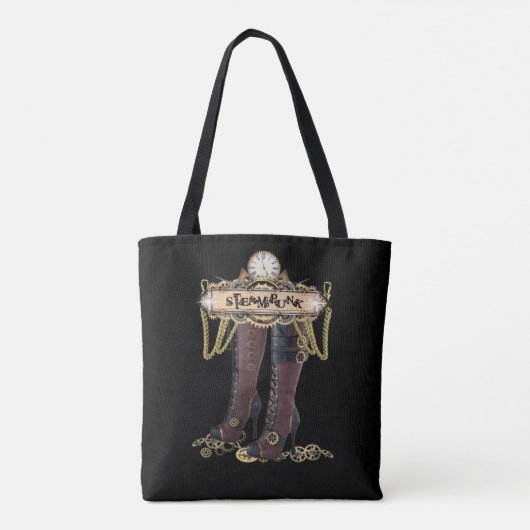 Steampunk mode boots tote bag (Achterkant)