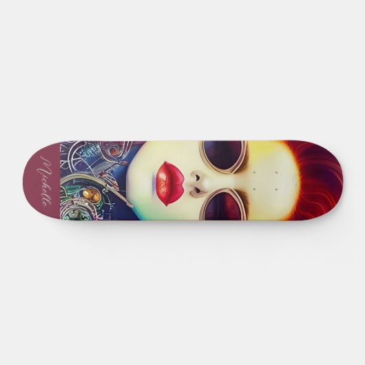 Steampunk Mode Diva Girl Persoonlijk Skateboard (Horizontaal)