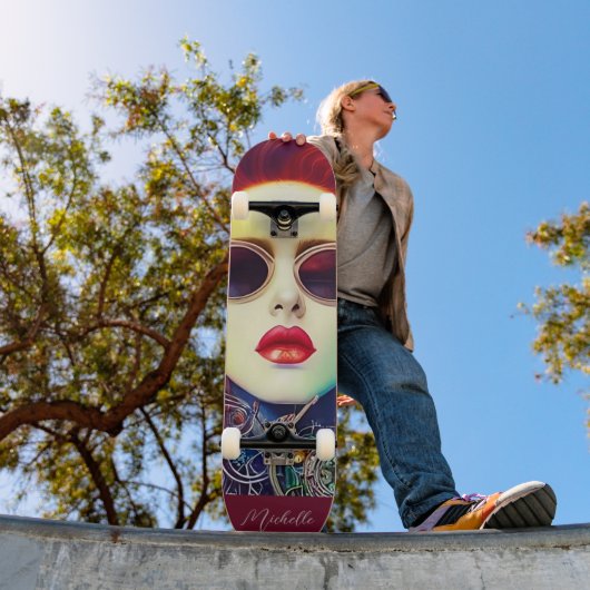 Steampunk Mode Divameisje Persoonlijk Skateboard (Buiten 1)