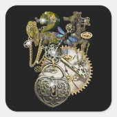 Steampunk-Mode Vierkante Sticker (Voorkant)
