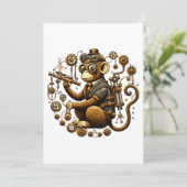 Steampunk Monkey met Ray Pistool Kaart (Staand voorkant)