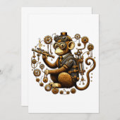 Steampunk Monkey met Ray Pistool Kaart (Voorkant / Achterkant)