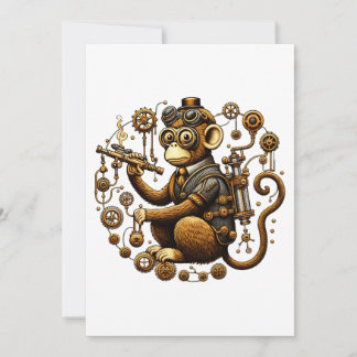 Steampunk Monkey met Ray Pistool Kaart