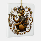Steampunk Monkey met Ray Pistool Keramisch Ornament (Rechts)