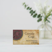 Steampunk Monogram Antiek Claret C Visitekaartje (Staand voorkant)