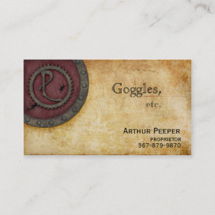 Steampunk Monogram Antiek Claret P Visitekaartje