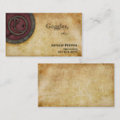 Steampunk Monogram Antiek Claret P Visitekaartje (Voorkant / Achterkant)