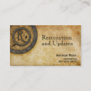 Steampunk Monogram Antiek R Visitekaartje