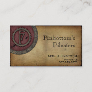 Steampunk Monogram Claret F Visitekaartje