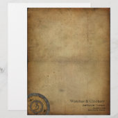  Steampunk Monogram S Persoonlijk Briefhoofd (Voorkant / Achterkant)
