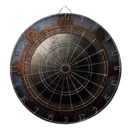 Steampunk Moon Clock Time Metal Gears Dartbord
