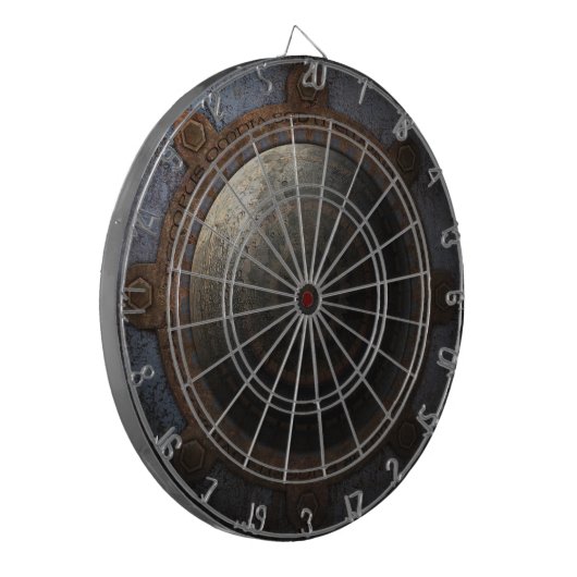 Steampunk Moon Clock Time Metal Gears Dartbord (Voorkant Links)