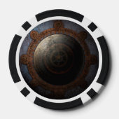 Steampunk Moon Clock Time Metal Gears Poker Chips (Achterkant)