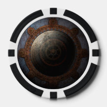 Steampunk Moon Clock Time Metal Gears