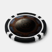 Steampunk Moon Clock Time Metal Gears Pokerchips (Enkel)