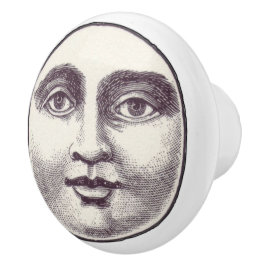 Steampunk Moon Face Keramische Knop