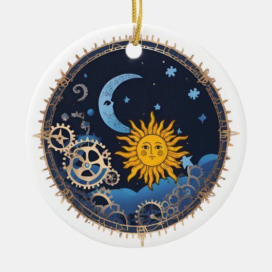 Steampunk Moon & Sun Ornament (Voorkant)