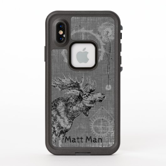 Steampunk Moose Gears Clock Works iPhone Case (Achterkant)
