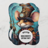Steampunk Mouse Captain Aangepaste naam Kaart (Voorkant / Achterkant)