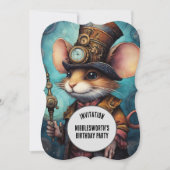 Steampunk Mouse Captain Aangepaste naam Kaart (Voorkant)