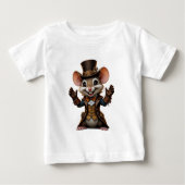 Steampunk Mouse Charm – Schattige uurwerk Tophat T (Voorkant)