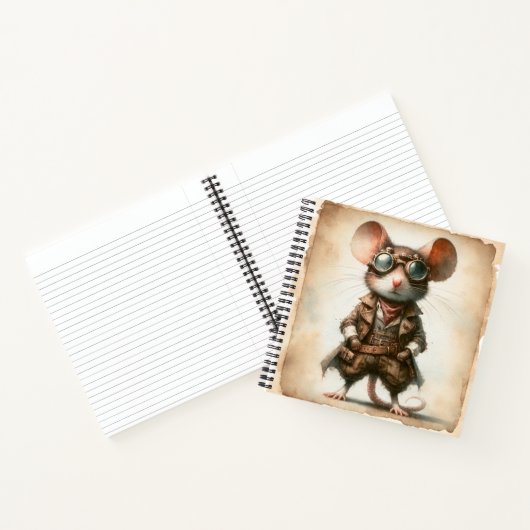 Steampunk Mouse spiraal Notitieboek (Binnen)