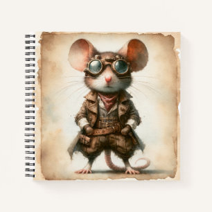 Steampunk Mouse spiraal Notitieboek