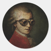 Steampunk Mozart Ronde Sticker (Voorkant)