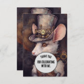 Steampunk Muis Dank u Steampunk dier Custom Bedankkaart (Voorkant / Achterkant)