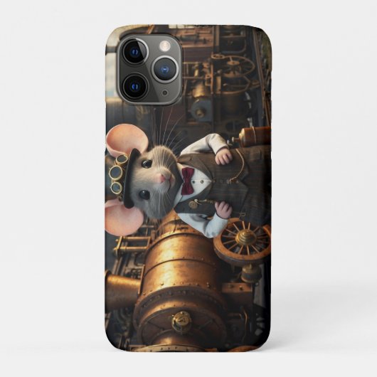 Steampunk Muis en Trein Case-Mate iPhone Case (Achterkant)