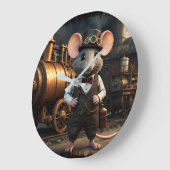 Steampunk Muis en Trein Grote Klok (Hoek)