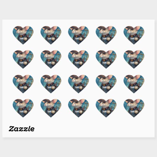 Steampunk Muis Kapitein Pippin Hart Sticker (Vel)