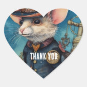 Steampunk Muis Kapitein Pippin Hart Sticker (Voorkant)