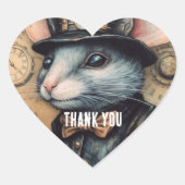Steampunk Muis Kapitein Squeakleton Hart Sticker (Voorkant)