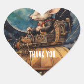 Steampunk Muis Kapitein Squeaky Hart Sticker (Voorkant)
