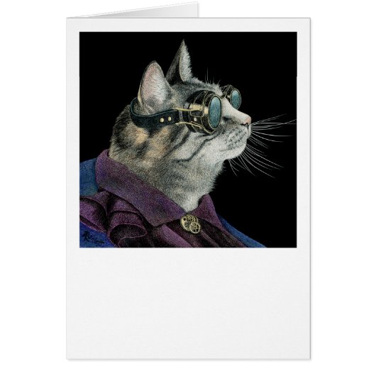 "Steampunk Muizenjager" - Schotse kat (Voorkant)