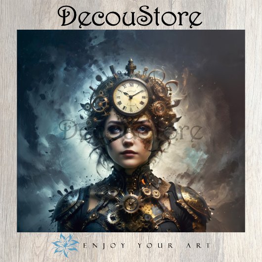 Steampunk Muse Decoupage Tissuepapier