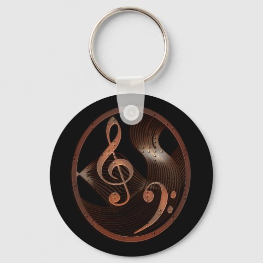 Steampunk Music Design Sleutelhanger (Voorkant)