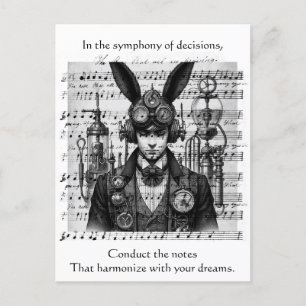 Steampunk Music Man Briefkaart